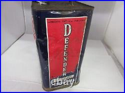 Vintage Advertising Defender Motor Oil 2 Gallon Can Tin Garage Shop C-51
