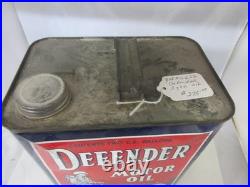 Vintage Advertising Defender Motor Oil 2 Gallon Tin Great Cond C-622