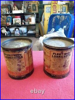 Vintage Advertising Fleet Wing Lubrincant Can Rare Advertising lot of 2 Gas Oil