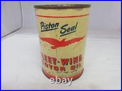 Vintage Advertising Fleet-wing Motor Oil One 1 Quart Tin Can Empty C-271