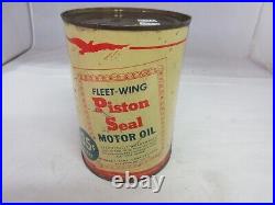 Vintage Advertising Fleet-wing Motor Oil One 1 Quart Tin Can Empty C-271