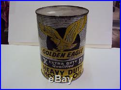 Vintage Advertising Golden Eagle One Quart Oil Can Full 114h