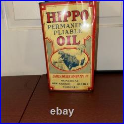 Vintage Advertising Hippo 1 Gal Oil Tin Can 104-d Vintage Advertising Hippo 1 Gal Oil Tin Can 104-d