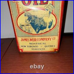 Vintage Advertising Hippo 1 Gal Oil Tin Can 104-d Vintage Advertising Hippo 1 Gal Oil Tin Can 104-d
