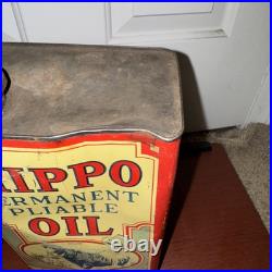 Vintage Advertising Hippo 1 Gal Oil Tin Can 104-d Vintage Advertising Hippo 1 Gal Oil Tin Can 104-d