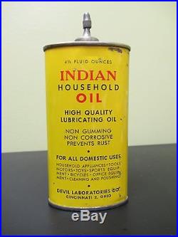 Vintage Advertising Indian Household Oil Lead Top Oiler, Full, 982-y