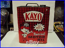Vintage Advertising Kayo 2 Gallon Service Station Oil Can 998-y