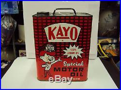Vintage Advertising Kayo 2 Gallon Service Station Oil Can 998-y