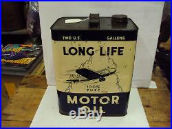 Vintage Advertising Long Life 2 Gallon Service Station Oil Can 28-z