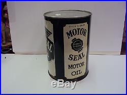 Vintage Advertising Motor Seal One Quart Oil Can Empty 417-w