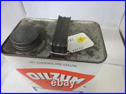 Vintage Advertising Oilzum 1 Gallon Oil Can Garage Shop Tin D-485