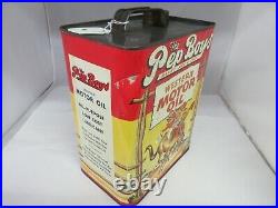 Vintage Advertising Pep Boys Motor Oil 2 Gallon Can Tin Garage Store 800-q