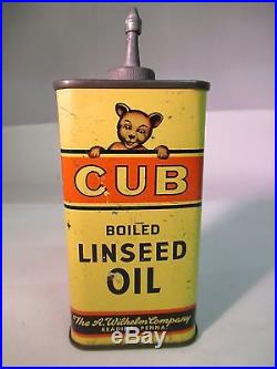 Vintage Advertising Rare Cub Boiled Linseed Oil Reading Pa Lead Top Oiler, 160-z