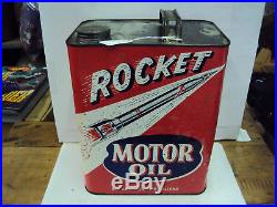 Vintage Advertising Rocket 2 Gallon Service Station Oil Can 88-z