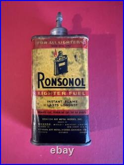 Vintage Advertising Ronsonol Lighter Fluid Oil Oiler Tin Can Lead Spout Vintage Advertising Ronsonol Lighter Fluid Oil Oiler Tin Can Lead Spout