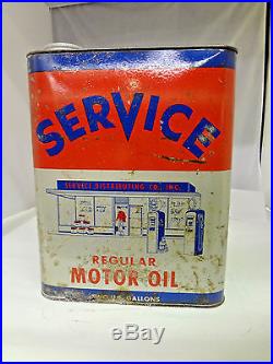Vintage Advertising Service Two Gallon Service Station Oil Can 553-v