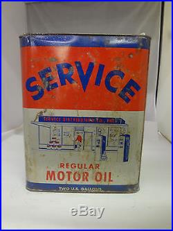 Vintage Advertising Service Two Gallon Service Station Oil Can 553-v