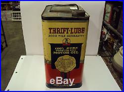 Vintage Advertising Thrift Lube 2 Gallon Service Station Oil Can 965-y