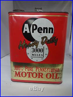 Vintage Advertising Two Gallon A-penn Service Station Oil Can 203-x