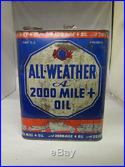 Vintage Advertising Two Gallon All Weather Service Station Oil Can 780-x