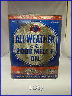 Vintage Advertising Two Gallon All Weather Service Station Oil Can 780-x