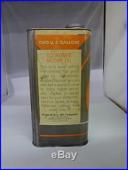 Vintage Advertising Two Gallon Economee Service Station Oil Can Rare 437-x