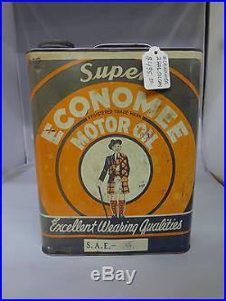 Vintage Advertising Two Gallon Economee Service Station Oil Can Rare 437-x