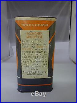 Vintage Advertising Two Gallon Economee Service Station Oil Can Rare 437-x