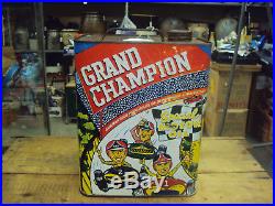 Vintage Advertising Two Gallon Grand Champion Service Station Oil Can 310-z