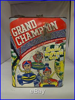 Vintage Advertising Two Gallon Grand Champion Service Station Oil Can 563-x