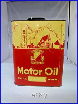 Vintage Advertising Two Gallon Imperial Service Station Motor Oil Can Rare 132-x