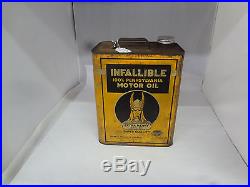 Vintage Advertising Two Gallon Infallible Service Station Oil Can N-151