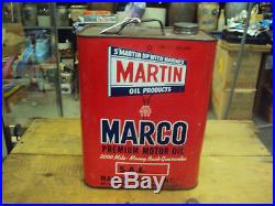 Vintage Advertising Two Gallon Marco Service Station Oil Can Rare 228-z