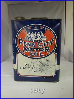 Vintage Advertising Two Gallon Penn City Service Station Oil Can 427-y