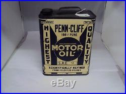 Vintage Advertising Two Gallon Penn Cliff Service Station Motor Oil Can B-558