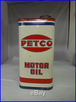 Vintage Advertising Two Gallon Petco Service Station Oil Can 260-x