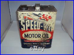 Vintage Advertising Two Gallon Speed-way Service Station Oil Can X-735