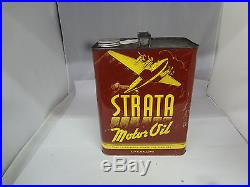 Vintage Advertising Two Gallon Strata Service Station Oil Can 496-y