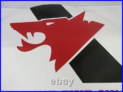 Vintage Advertising Wolf's Head Oil Double Sided Flanged Nos Mint Sign A-57