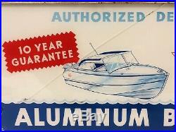 Vintage Aero Craft Aluminum Boat Lighted Glass Sign / Gas Oil / Outboard