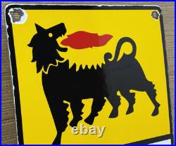 Vintage Agip Motor Oil Porcelain Dealership Sign Lamborghini Gas Enzo Lotus