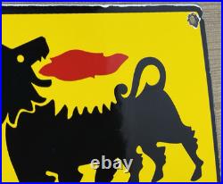 Vintage Agip Motor Oil Porcelain Dealership Sign Lamborghini Gas Enzo Lotus