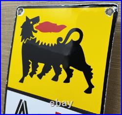 Vintage Agip Motor Oil Porcelain Dealership Sign Lamborghini Gas Enzo Lotus