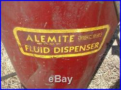 Vintage Alemite Grease Oil Gun Greaser Antique Gas Pump Sign Lubster Oiler