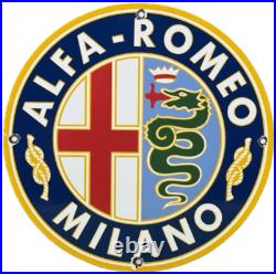 Vintage Alfa Romeo Porcelain Dealership Sign Gas Oil Fiat Giulia Stelvio Car Vintage Alfa Romeo Porcelain Dealership Sign Gas Oil Fiat Giulia Stelvio Car