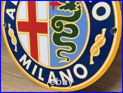 Vintage Alfa Romeo Porcelain Dealership Sign Gas Oil Fiat Giulia Stelvio Car Vintage Alfa Romeo Porcelain Dealership Sign Gas Oil Fiat Giulia Stelvio Car