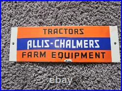 Vintage Allis-chalmers Tractors Farm Dealership Porcelain Sign 12 X 4