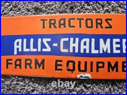 Vintage Allis-chalmers Tractors Farm Dealership Porcelain Sign 12 X 4