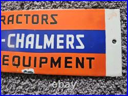 Vintage Allis-chalmers Tractors Farm Dealership Porcelain Sign 12 X 4