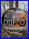 Vintage American Legend Motorcycle Oil Porcelain Enamel Dealership Sign 30